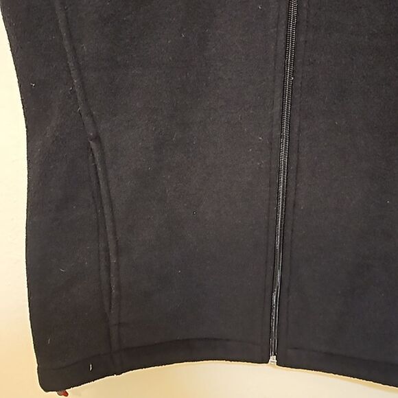MENS Woolrich Vintage Black Sleeveless Mock Neck Fleece Cozy Zip Up Vest s - Picture 3 of 11